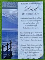 Forever In My Heart Dad On Fathers Day 7"x5" Memorial Grave Card REF0058