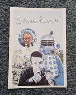 DOCTOR WHO WILLIAM RUSSELL Signed The Daleks Virgin Book Postcard Picture