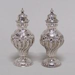 Pair of Hallmarked Solid Silver Salt & Pepper Cellars / Shakers - London 1972
