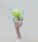 Lime Green & Turquoise Feather Fascinator BY HATS2GO  ASCOT WEDDING