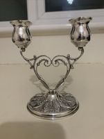 Sterling Silver 2 Arm Candelabra With Heart Design