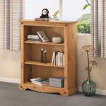 Corona Bookcase 2 Shelf Small Low Storage Living Room Solid Wood Pine Wooden