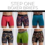 STEP ONE New Mens Boxer Briefs (Longer) Bamboo Underwear- Limited Editions