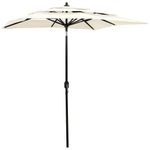 3-Tier Parasol with Aluminium Pole Outdoor Canopy Shelter Umbrella vidaXL