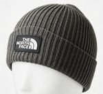 The North Face Grey Knit Beanie Hat One Size Logo Accent Winter