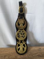 Edwardian 3 Horse Brass & Leather Macclesfield Canal Peak Forest Norfolk Broads