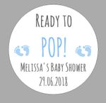 24 x READY TO POP Baby Shower Personalised Stickers Pregnant Mom Party Bag