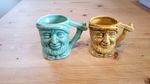 2 x Cobleigh Uncle Tom Face Small Pots Ceramic As Photos