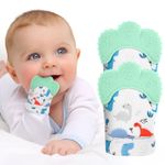Vicloon Baby Teething Gloves, Pack of 2 Gloves, Teething Ring Toy, BPA-Free, Soo