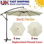 Replacement Fabric Garden Patio Parasol Canopy Cover for 6/8 Arm Sun Umbrella