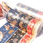 5/10 Rolls Washi Tape Set DIY Scrapbooking Paper Adhesive Blue Chinese Style NEW