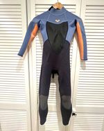 ROXY Aquaqx Girls Full Length Wetsuit Size 10G Grey/Black/Peach Age 8