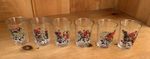 Six Individual Designs Vintage Shot Glasses Fox Hunting Scenes. Made in France 