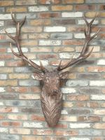 Large Rustic Stag Head Wall Mount | Deer Head Wall Décor Animal Bust 130cm