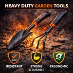 DE LUXE Wide Spade Trowel & Cultivator Set Heavy Duty Steel Hand Garden Tools NE