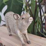 Shudehill Pig Figurine Rustic Farmhouse Folk Art Style Boar Ornament