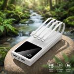 30000mAh Power Bank Portable USB External Battery Pack Charger With 4 Cables HOT