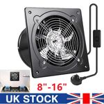 8-16" Industrial Ventilation Extractor Metal Axial Exhaust Commercial Blower Fan