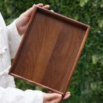 Walnut Wood Tea Serving Tray with Japanese Style for Coffee Snacks and Dessert