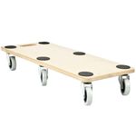 6 Wheel Wooden Transport Flat Roller Dolly Platform Furniture Warehouse Trolley