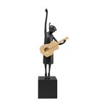 Metal Musician Sculpture Modern Guitar Player Figurine Slim for Hotel