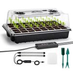 Seed Starter Trays with Grow Lights 40 Cell Seedling Starter Kit Humidity Dome
