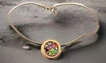 Vintage Patricia Locke Gold Tone Multicolor Crystal Necklace 16"