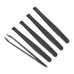 Plastic Tweezer, 4.7" Length Anti-static Slant Flat Tip Pickup Tool 5Pcs