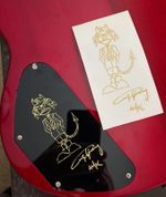 Angus Young AC/DC autographed sketch UV DTF sticker for any hard surface