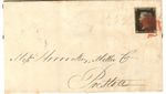 PENNY BLACK (QC)    on cover sent Manchester to Preston  on NOV 7th 1840