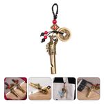 Brass Retro Dragon Head Whistle Outdoor Survival Durable Keychain Pendant