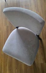 Grey Fabric Upholstered Dining Chair Wooden Legs Indoor 65x60x50cm Used