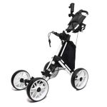 GreenGlide Foldable Golf Trolley 4-Wheel One Click Compact Push Cart Fastfold