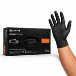 Black Nitrile Gloves XL Powder Free Box 100 AQL 1.0 Heavy Duty Extra Large