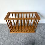 Vintage Oak Wooden Magazine Rack Mid Century style Spindle Newspaper Holder
