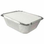100 x Quality Aluminium Foil Containers Size-2 with LIDS Trays Takeaway Baking