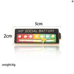 Interactive Social Battery Mood Attitude Tracker Brooch Pin Enamel Badge Gift UK