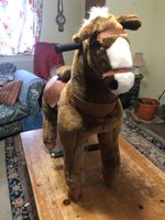 Animal Rocking Horse Childs Hobby Toys 4 Wheels Easy Ride Galloping Trotting