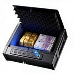 Mini Biometric Safe with Fingerprint and Digital Keyboard, Opening