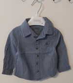 Lullaby Collared Shirt 6-9 Months Baby Boys Blue White Polka Dot Long Sleeve