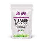 Vitamin D3 10000iu K2 MK7 Vitamin B12 10000mcg Best Natural Vegan Vit D3