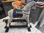Large grey 'Thoroughbred horses' rocking horse