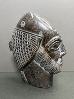 Hand Carved Stone Anunnaki Apkulu, Dagon Fish God Sculpture, Signed, 15cm