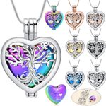 Tree of Life Heart Urn Keepsake Pendant Memorial Necklace for Ashes Jewellery
