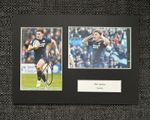 TOM JORDAN - SCOTLAND RUGBY SIGNED A4 MOUNT  +COA
