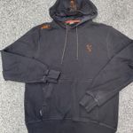 Men’s M Medium Fox Collections Hoodie Carp Fishing Black Pullover Jumper Top