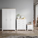 Bedroom Furniture Set 2/3 Door Wardrobe Chest of 4 Drawers Bedside Table Cabinet