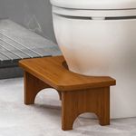 Bamboo Toilet Squat Stool Wide Bathroom Potty Step Non Slip Portable UK