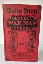 Antique Original Daily Mail General War Map Of Europe: World War 1 1914