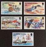 GB QEII Alderney 1991 Casquet's Lighthouse Set of 5 SG A47 - A51 MNH
